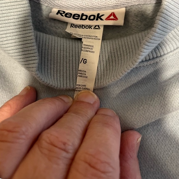 🩵 REEBOK – Light blue mock-neck sweatshirt – Size L - Picture 2 of 9
